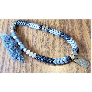 American Eagle Outfitters Ladies Beaded Black and Gray Tassel Bracelet